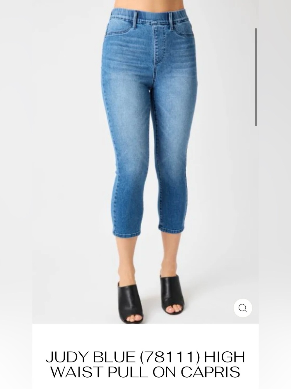 Judy Blue Women's High Waist Cool Denim Pull On Capri Jeans